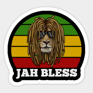 Jah Bless, Jamaica, Rasta African Lion Sticker