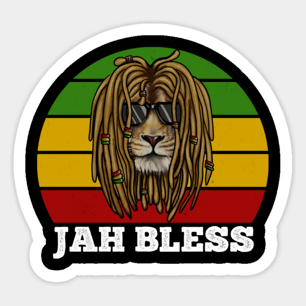 Jah Bless, Jamaica, Rasta African Lion Sticker by logiamerch