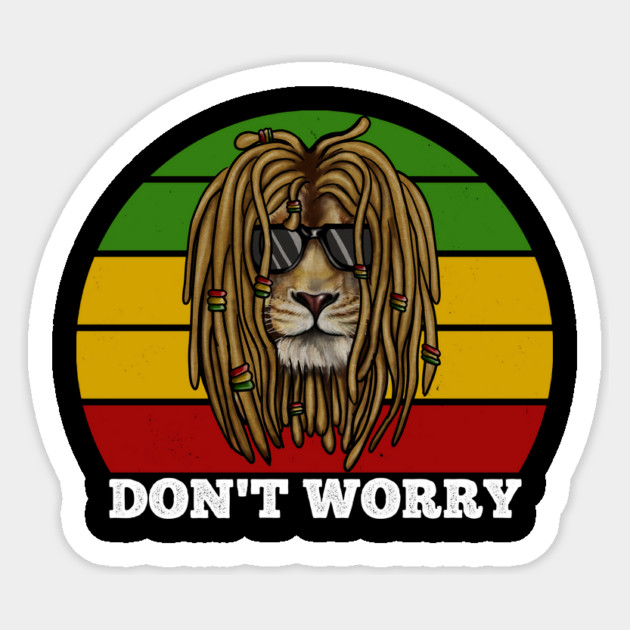 Don't Worry, Jamaica, Rasta African Lion Sticker by logiamerch
