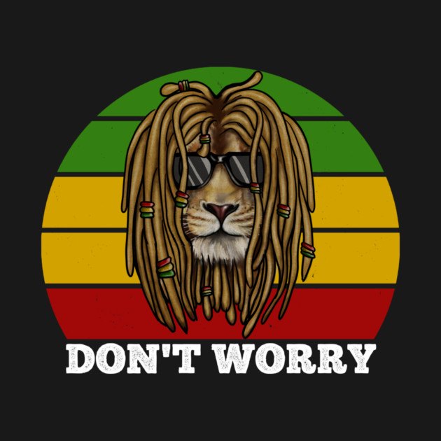 Don't Worry, Jamaica, Rasta African Lion by logiamerch