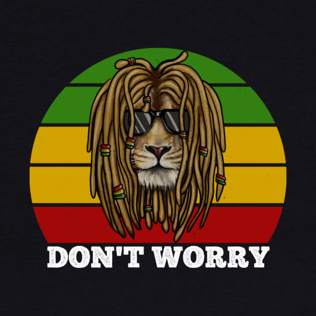 Don't Worry, Jamaica, Rasta African Lion by logiamerch