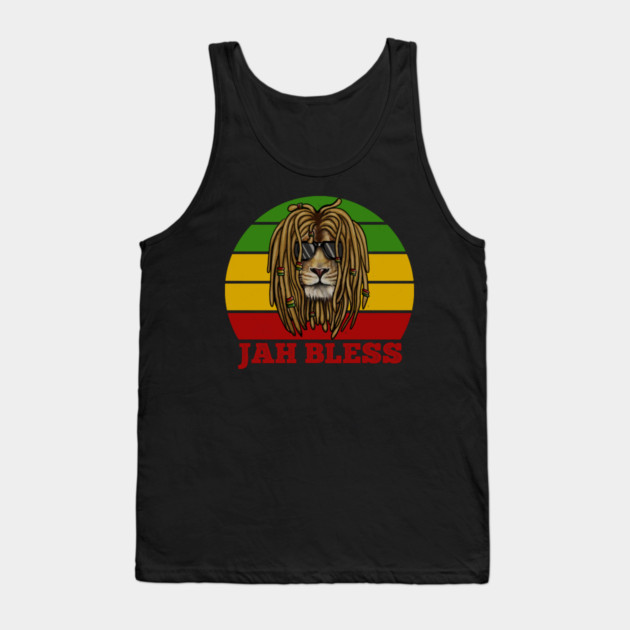 Jah Bless, Jamaica, Rasta African Lion Tank Top by logiamerch