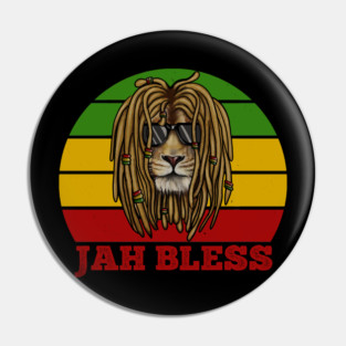 Jah Bless, Jamaica, Rasta African Lion Pin