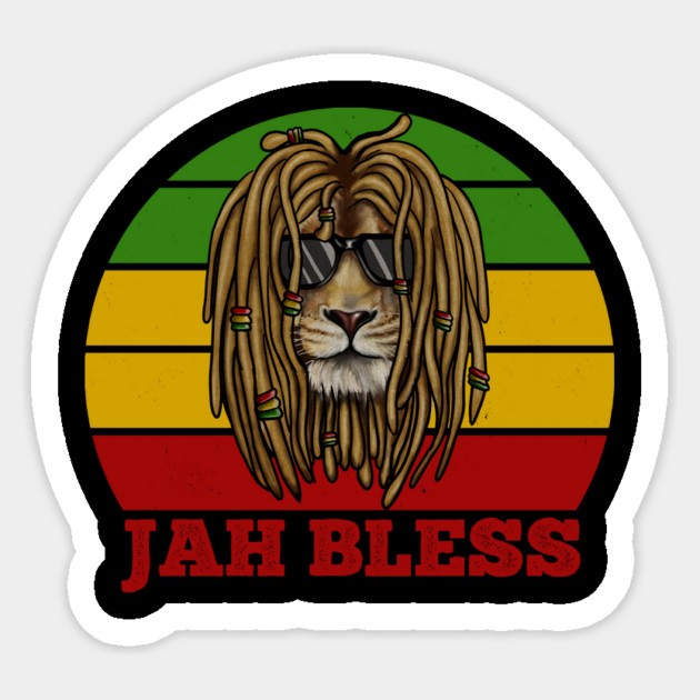 Jah Bless, Jamaica, Rasta African Lion Sticker by logiamerch