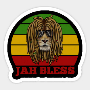 Jah Bless, Jamaica, Rasta African Lion Magnet