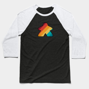 Colored Meeple Baseball T-Shirt
