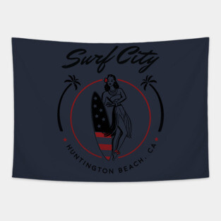 Surf City California Tapestry