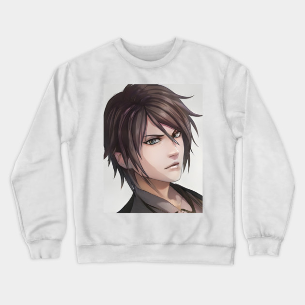 Grey Hair Anime Boy Crewneck Sweatshirt by animegirlnft