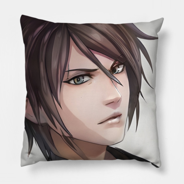 Grey Hair Anime Boy Pillow by animegirlnft