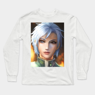 White Hair Anime Boy Long Sleeve T-Shirt