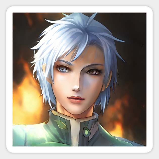 White Hair Anime Boy Magnet by animegirlnft