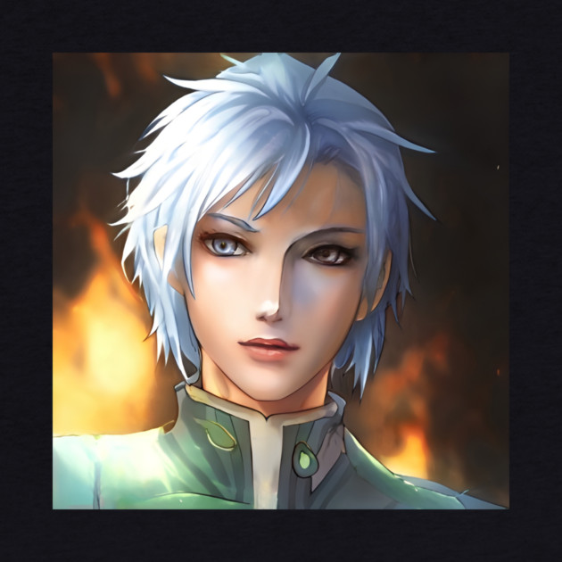 White Hair Anime Boy by animegirlnft