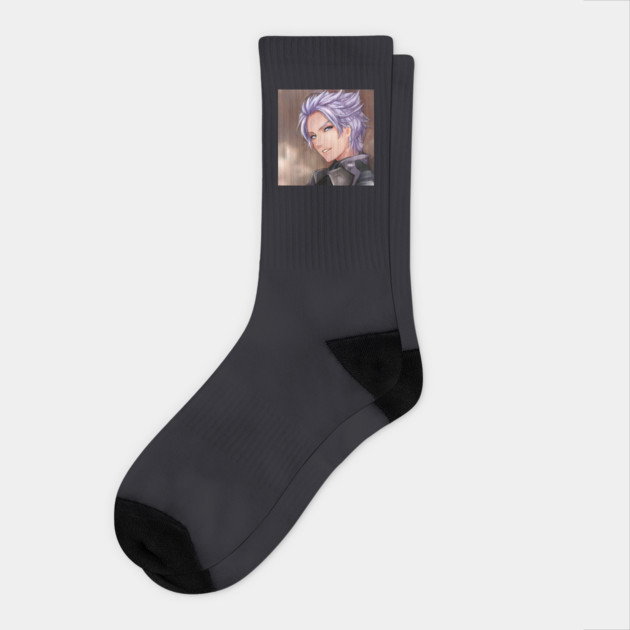 Purple Hair Anime Boy Socks by animegirlnft