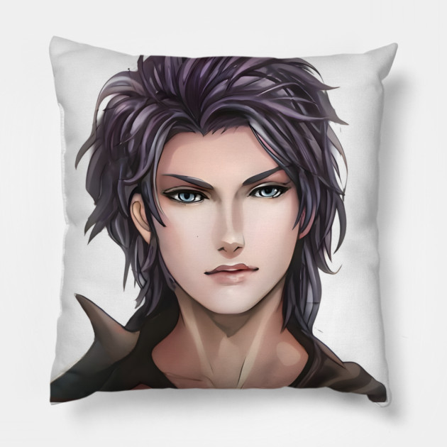Brown Hair Anime Boy Pillow by animegirlnft