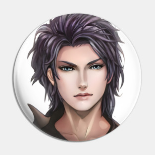 Brown Hair Anime Boy Pin