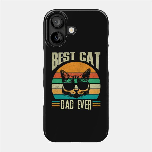 Best Cat Dad Ever Retro Phone Case by The WYLD Tribe