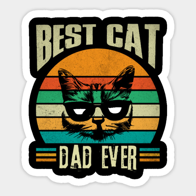 Best Cat Dad Ever Retro Magnet by The WYLD Tribe