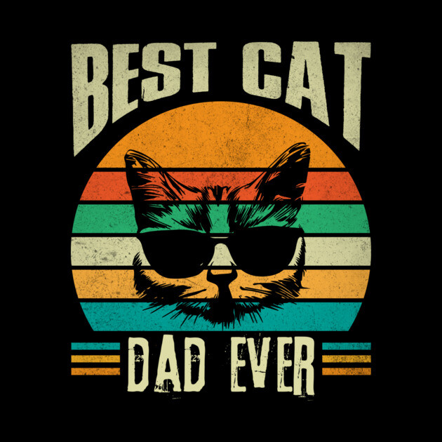Best Cat Dad Ever Retro by The WYLD Tribe