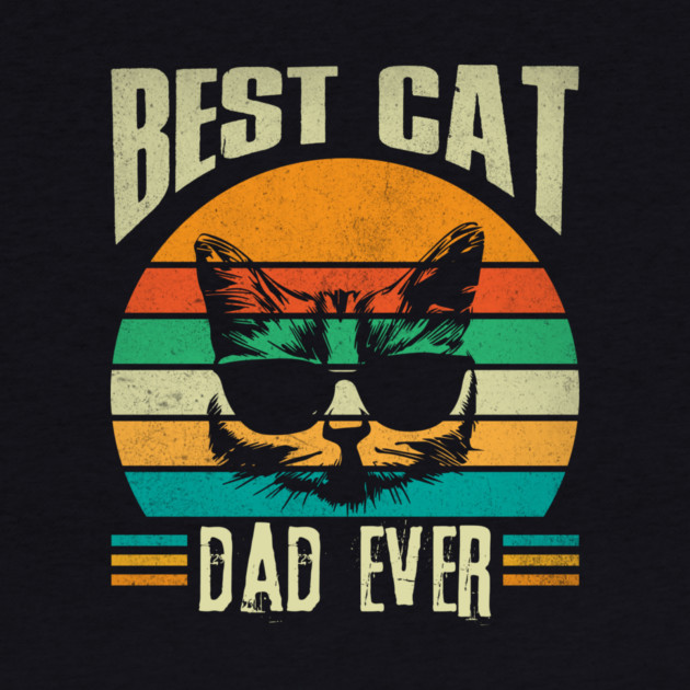 Best Cat Dad Ever Retro by The WYLD Tribe
