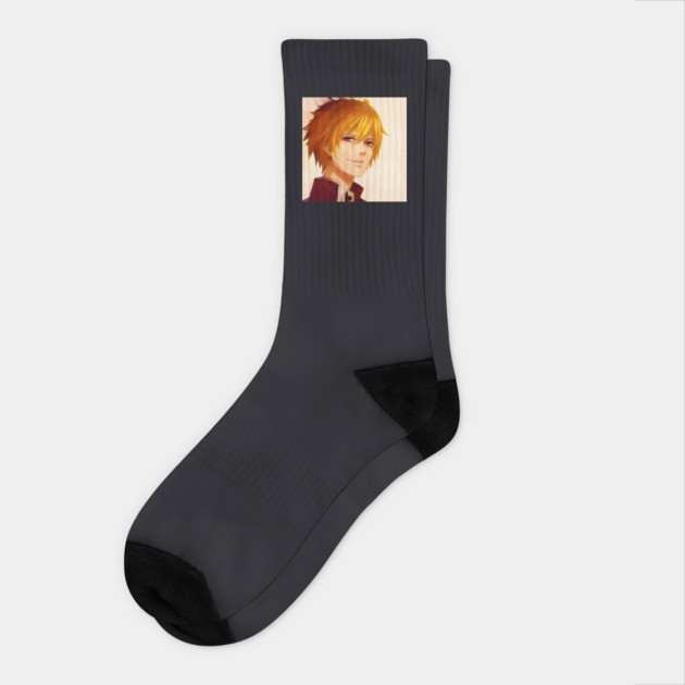 Blonde Hair Anime Boy Socks by animegirlnft