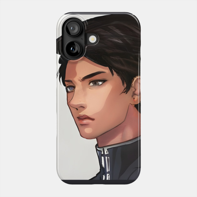 Black Hair Anime Boy Phone Case by animegirlnft