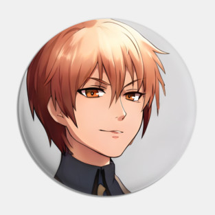 Brown Hair Anime Boy Pin