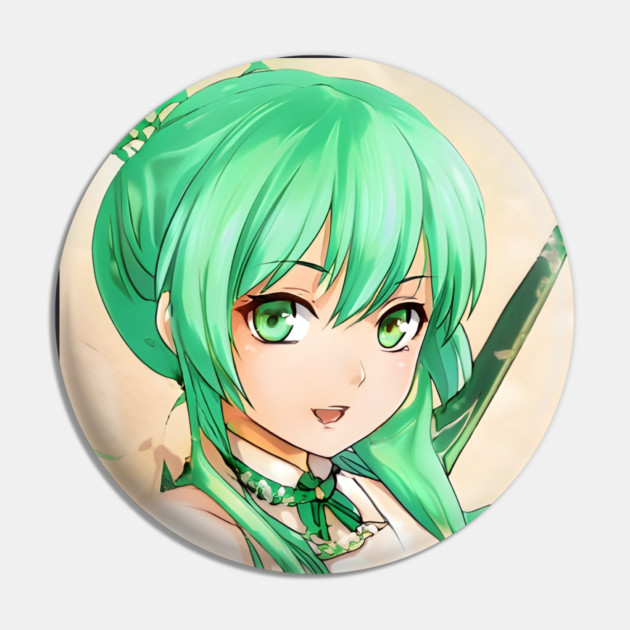 Green Hair Anime Girl Pin by animegirlnft