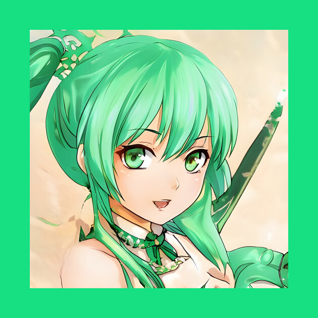Green Hair Anime Girl by animegirlnft