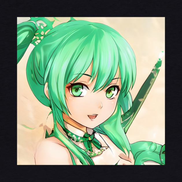 Green Hair Anime Girl by animegirlnft