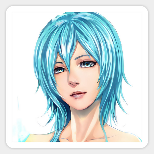 Blue Hair Anime Girl Magnet by animegirlnft