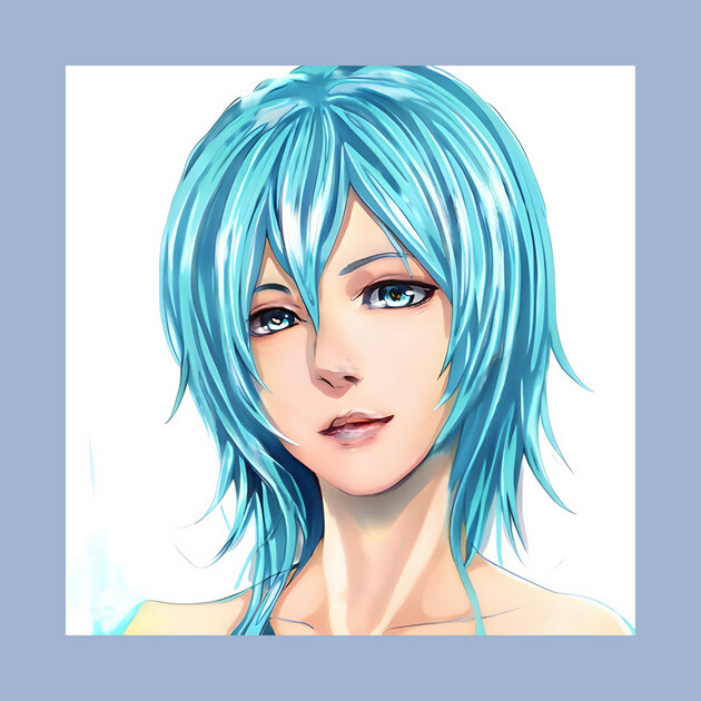 Blue Hair Anime Girl by animegirlnft