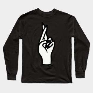 Fingers crossed hand for good luck Long Sleeve T-Shirt