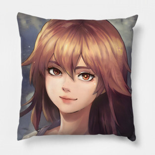 Brown Hair Anime Girl Pillow