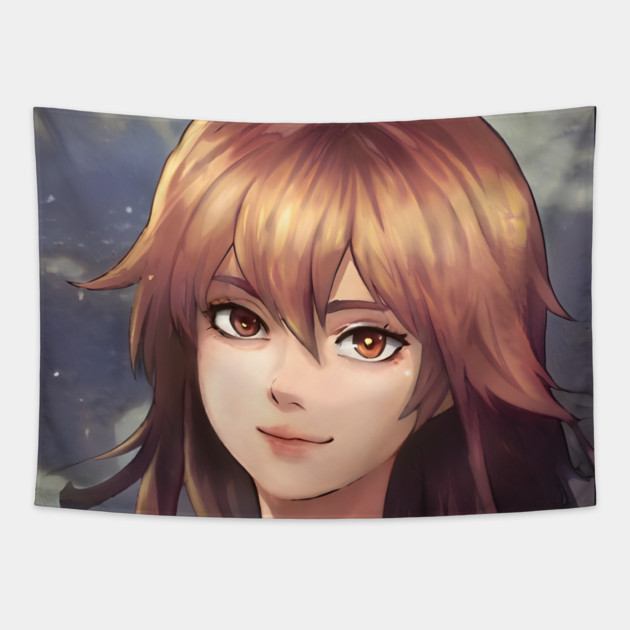 Brown Hair Anime Girl Tapestry by animegirlnft