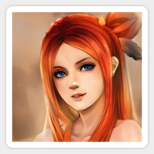 Brown Hair Anime Girl Magnet