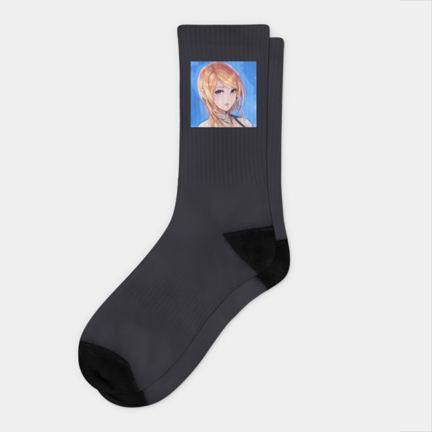 Brown Hair Anime Girl Socks by animegirlnft