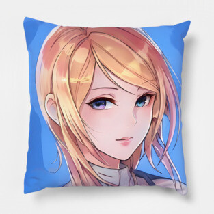 Brown Hair Anime Girl Pillow