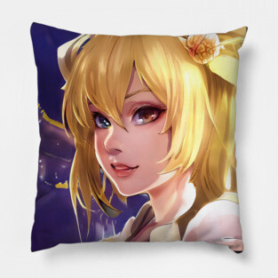 Blonde Hair Anime Girl Pillow