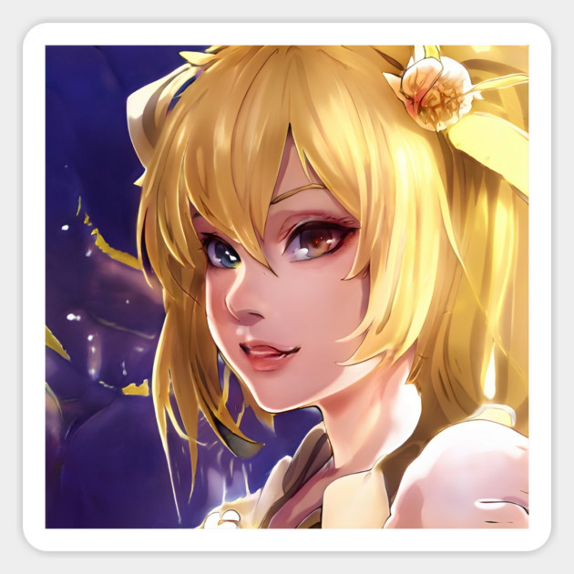 Blonde Hair Anime Girl Magnet by animegirlnft