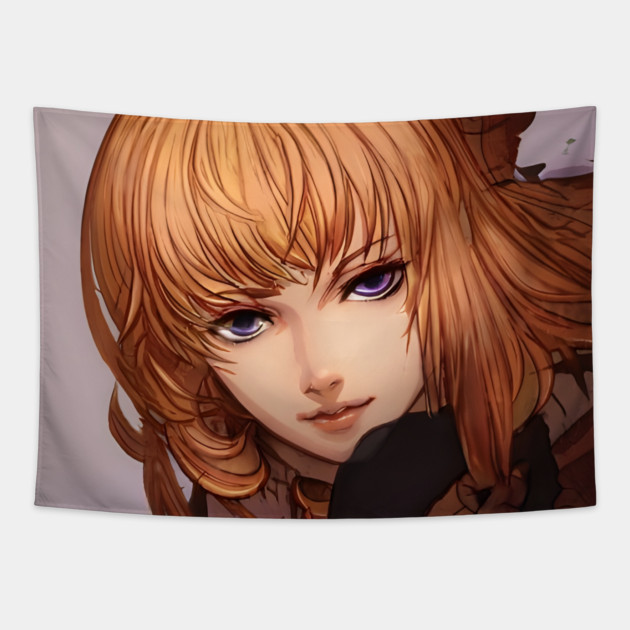 Blonde Hair Anime Girl Tapestry by animegirlnft