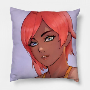 Pink Hair Anime Girl Pillow
