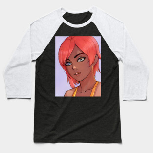 Pink Hair Anime Girl Baseball T-Shirt