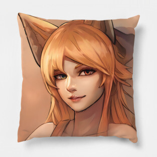 Red Hair Anime Girl Pillow