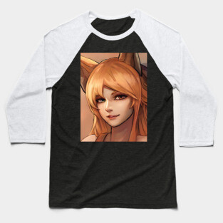 Red Hair Anime Girl Baseball T-Shirt