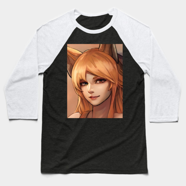 Red Hair Anime Girl Baseball T-Shirt by animegirlnft
