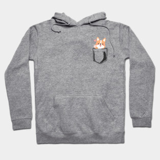 Pocket Corgi Waving Hoodie