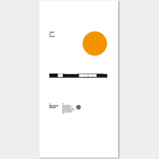 Barcelona Pavilion, Ludwig Mies van der Rohe, Minimal Architecture Bauhaus Design Posters and Art