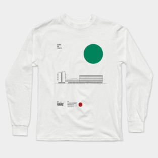 Bauhaus Building Walter Gropius 1926, Minimal Architecture Dessau Bauhaus Design Long Sleeve T-Shirt