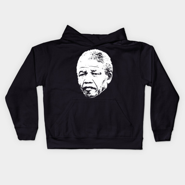 Nelson Mandela head Kids Hoodie by UrbanLifeApparel