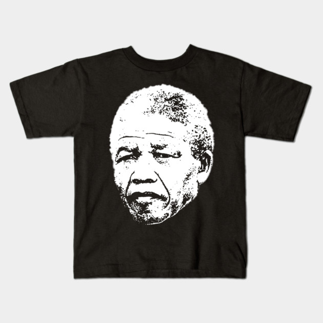 Nelson Mandela head Kids T-Shirt by UrbanLifeApparel